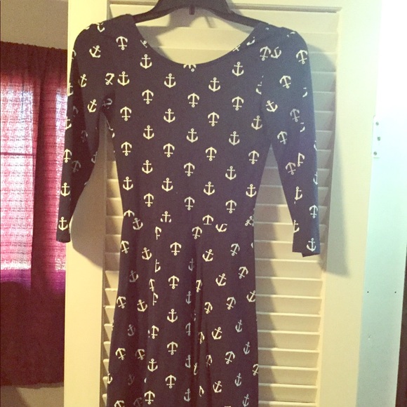 Navy blue anchor dress - Picture 1 of 2